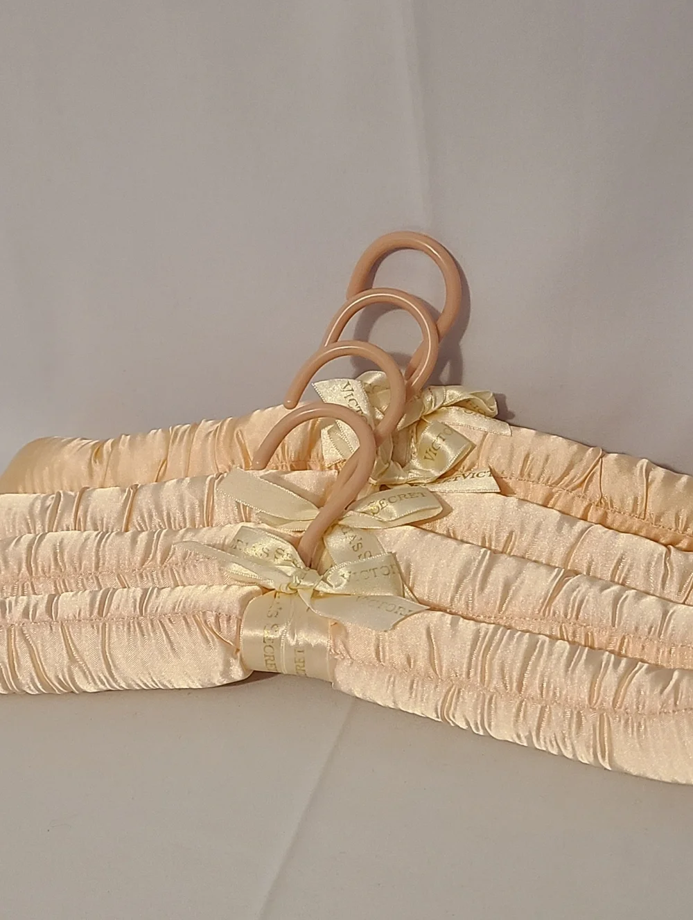 Victoria's Secret Peach-ish Color Fabric Stuffed Hangers Set Of 4